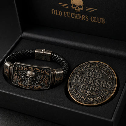 🔥 Today Only 50% OFF🔥 | ☠️Old Fuckers Club 2026 Ultimate Skull Gift Set — Bracelet + Collector Coin