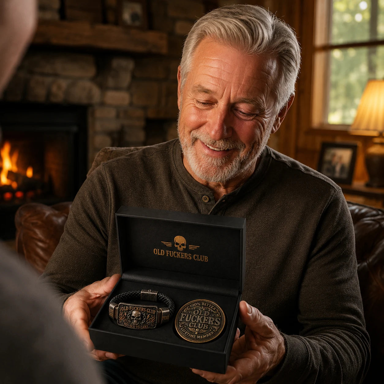 🔥 Today Only 50% OFF🔥 | ☠️Old Fuckers Club 2026 Ultimate Skull Gift Set — Bracelet + Collector Coin