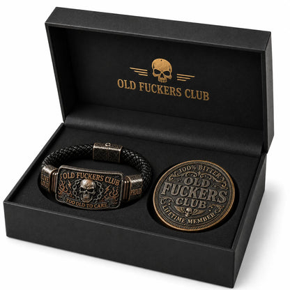 🔥 Today Only 50% OFF🔥 | ☠️Old Fuckers Club 2026 Ultimate Skull Gift Set — Bracelet + Collector Coin
