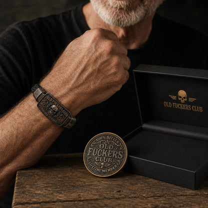 🔥 Today Only 50% OFF🔥 | ☠️Old Fuckers Club 2026 Ultimate Skull Gift Set — Bracelet + Collector Coin