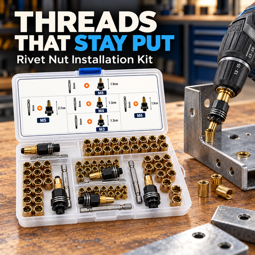 🔩 Rivet Nut Tool Kit & Refill Packs | M3–M8 for Metal Repairs
