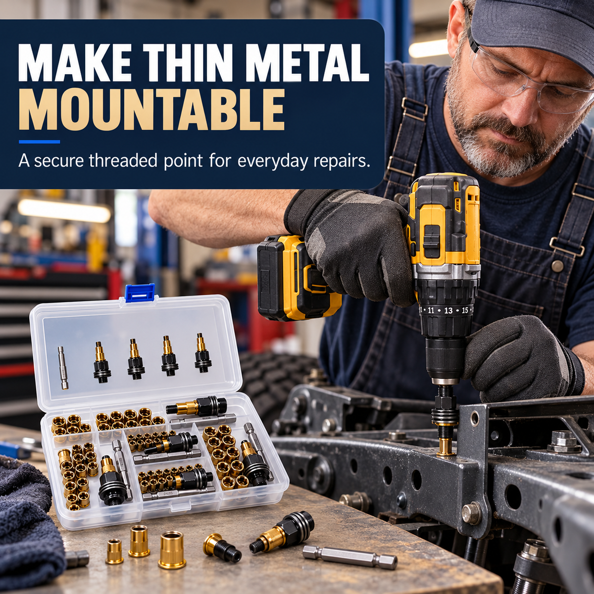 🔩 Rivet Nut Tool Kit & Refill Packs | M3–M8 for Metal Repairs
