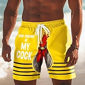 Men's Animal Elephant Optical Illusion Swim Trunks Swim Shorts Board Shorts Mid Waist Funny Hawaiian Beach Vacation Wear Side Pockets Mesh Lining Elastic Drawstring Waist Designer Clothing Apparel