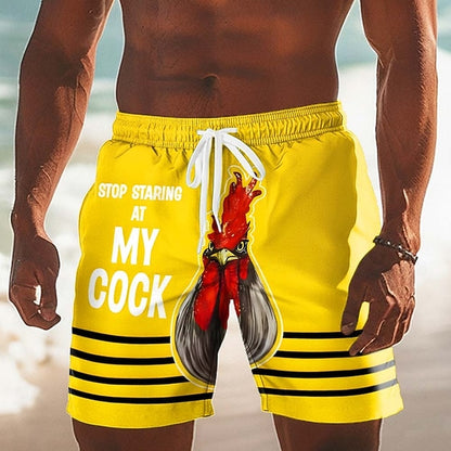 Men's Animal Elephant Optical Illusion Swim Trunks Swim Shorts Board Shorts Mid Waist Funny Hawaiian Beach Vacation Wear Side Pockets Mesh Lining Elastic Drawstring Waist Designer Clothing Apparel