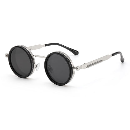 Round Adjustable Frame Steampunk Polarized Sunglasses