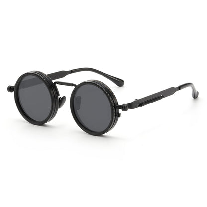 Round Adjustable Frame Steampunk Polarized Sunglasses