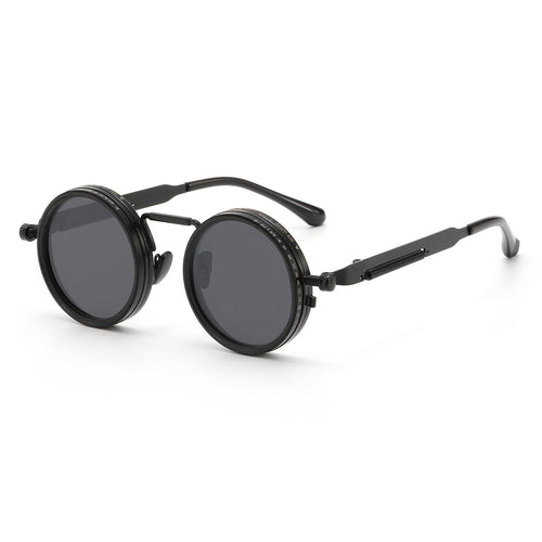 Round Adjustable Frame Steampunk Polarized Sunglasses
