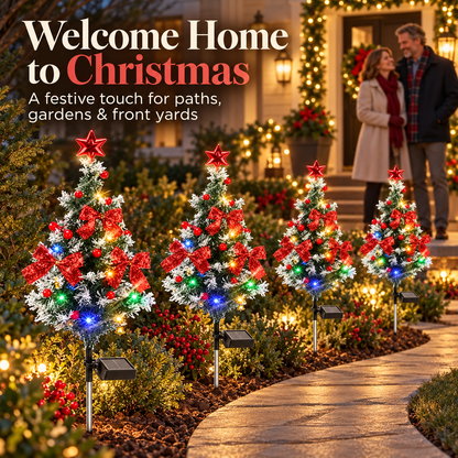 🎄Solar Christmas Tree Lights – Multicolor Outdoor Holiday Path & Garden Decor